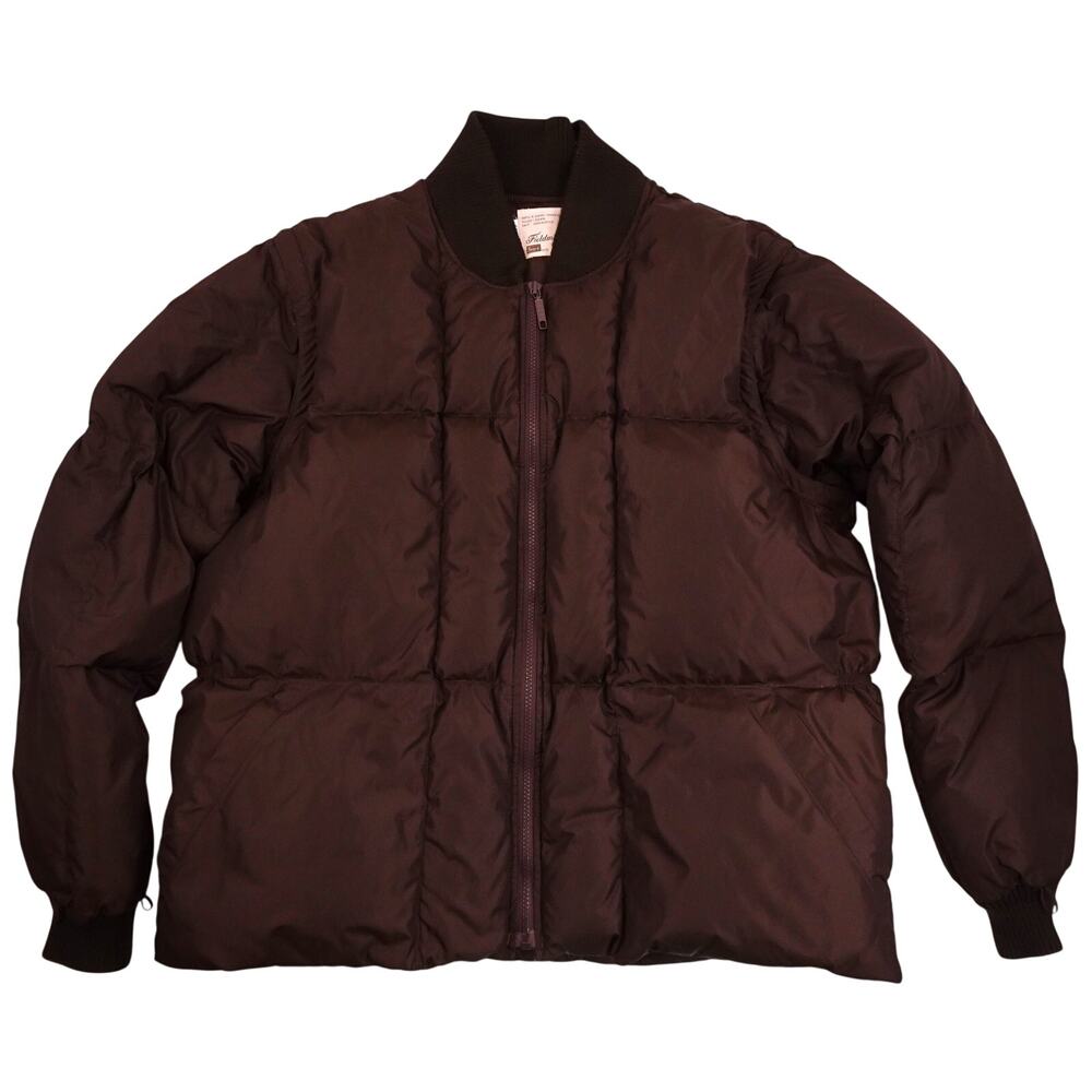 Vtg Sears Fieldmaster Down Coat XLT Puffer Jacket XL Tall 70s 80s Brown Outdoor